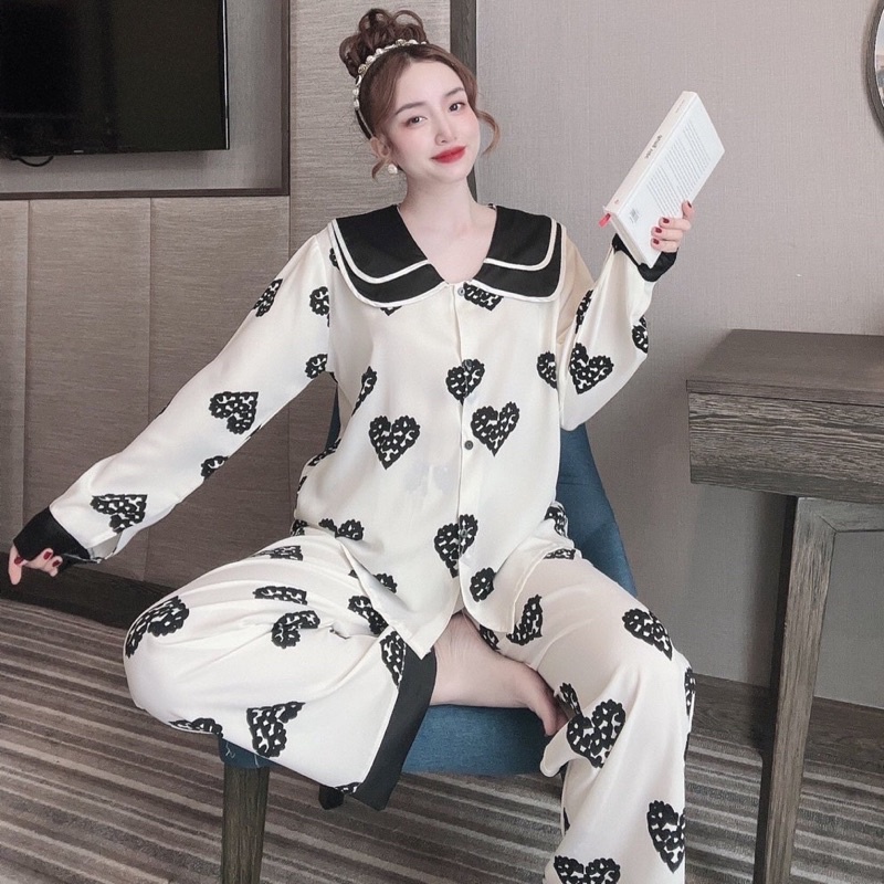 Đồ bộ nữ chất lụa cao cấp, Đồ ngủ pijama mặc nhà form rộng (50 - 110kg)
