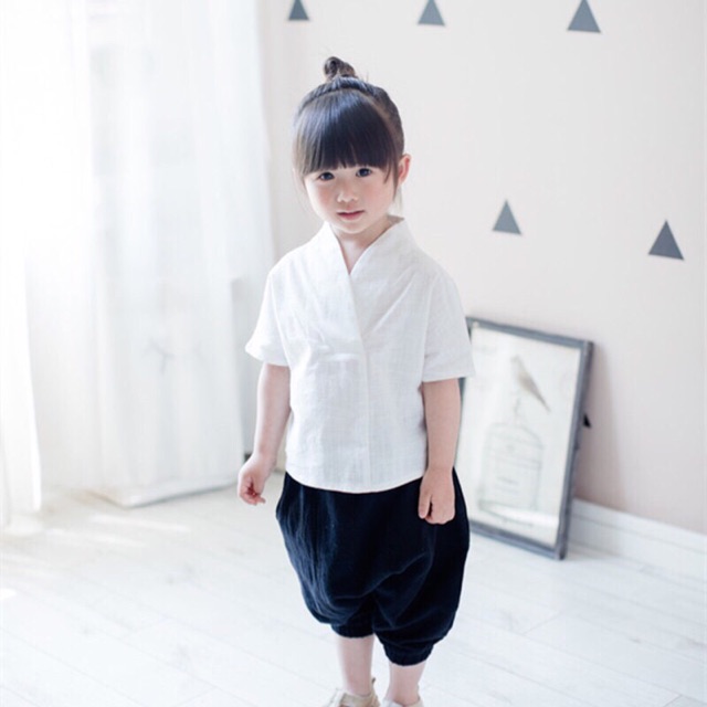 Yukata Trắng đen