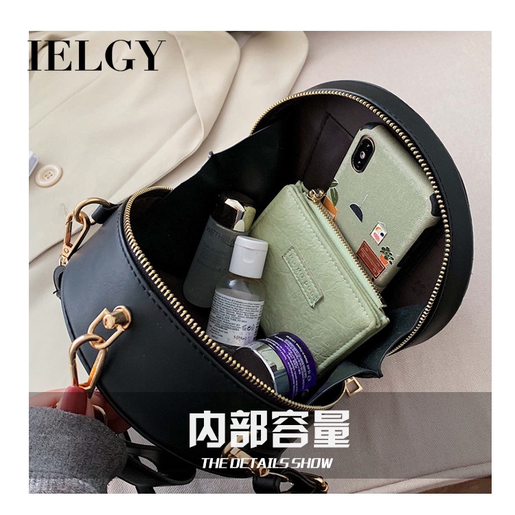 Túi Đeo Chéo Đựng laptop Phối Dây Xích Hình Tròn Nhỏ Nhắn Phong Cách Đường Phố Cổ Điển Thời Trang Cho Nữ