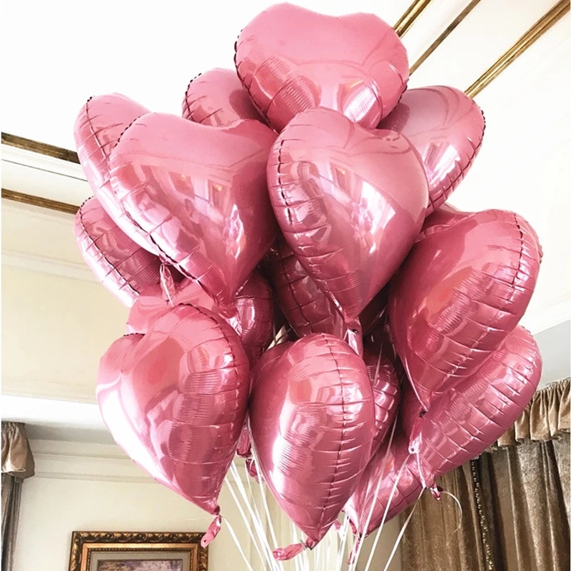 Bong bóng hình trái tim màu vàng hồng xinh xắn cỡ 18inch