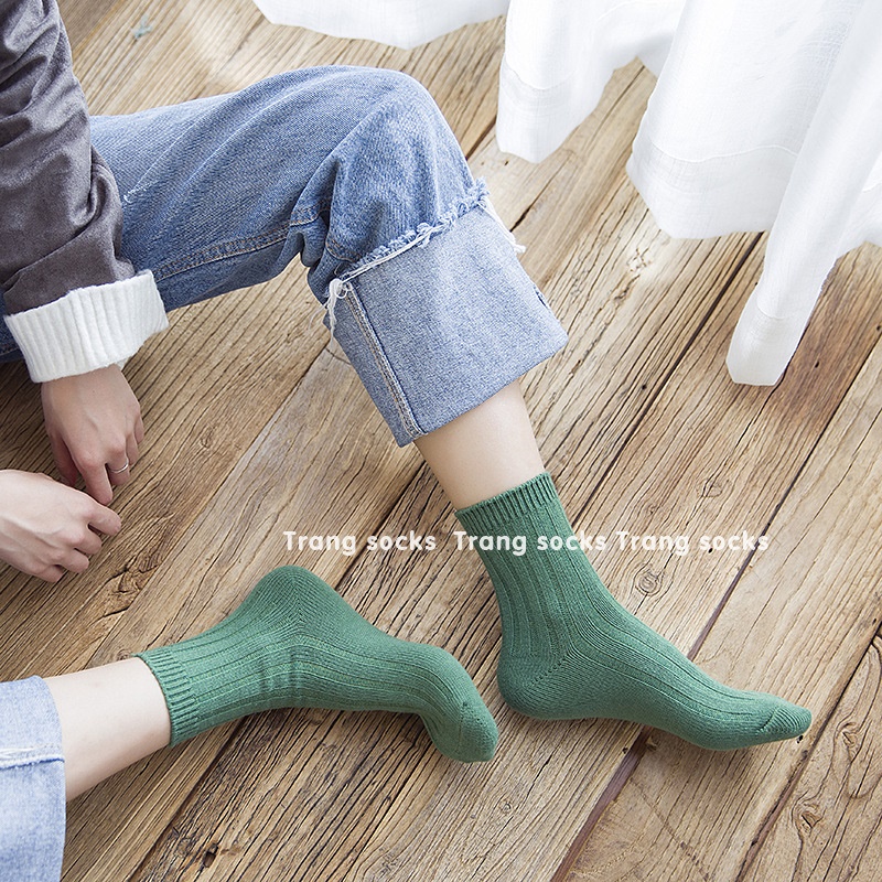 Tất vớ trơn kiểu Vintage  - ảnh thật