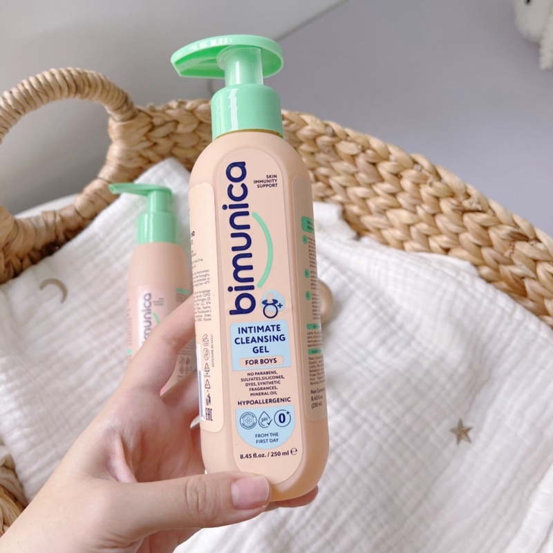 HÀNG CHÍNH HÃNG - Gel vệ sinh vùng kín Bimunica dịu nhẹ khử mùi cho bé từ sơ sinh