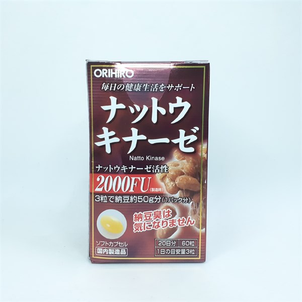 Vỏ hộp để đựng Viên uống chống đột quỵ Orihiro Natto Kinase 60v