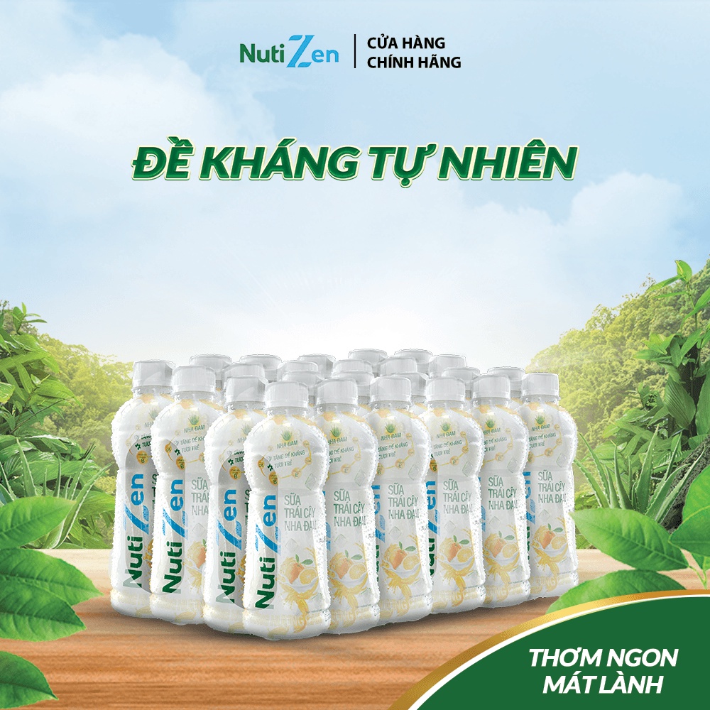 [Mã FMCGMALL giảm 8% đơn từ 250K] Lốc 6 chai Thức Uống Hương Cam Sữa Trái Cây Nha Đam Nutizen 290ml/chai
