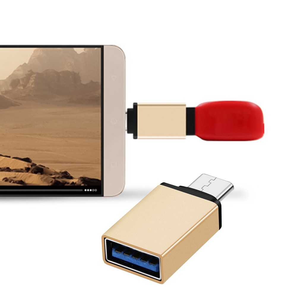 Bộ 2 đầu chuyển đổi OTG USB sang Type-C cho điện thoại thông minh