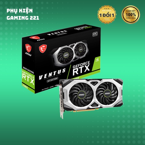 Card Màn Hình - VGA MSI GeForce RTX 2060 VENTUS GP OC - Hàng chính hãng Bảo Hành 36 Tháng