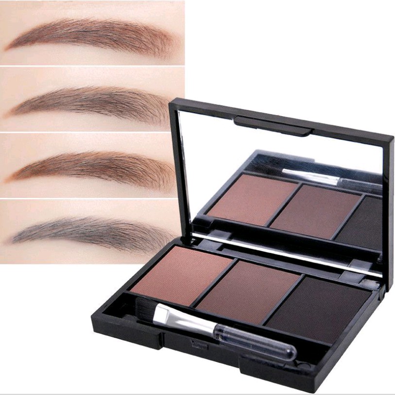 Bột tán lông mày - hộp 3 màu kèm cọ tán