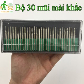 Bộ 30 mũi mài mũi khắc mũi doa mini bằng hợp kim – kim cương loại 45x3 mm