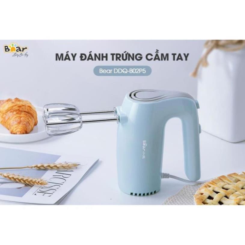 Máy Đánh Trứng Cầm Tay Mini , Máy Đánh Kem Trứng, Máy Trộn Bột Đa Năng,_5 Cấp Độ Đánh_Bear DDQ-B02P5_Bảo Hành 1 Năm