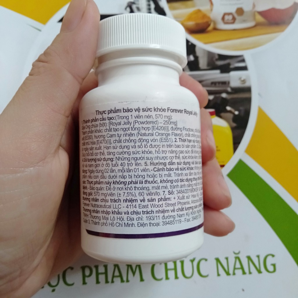 [CHÍNH HÃNG] Viên Sữa Ong Chúa Forever Royal Jelly #036flp. 60 viên/lọ