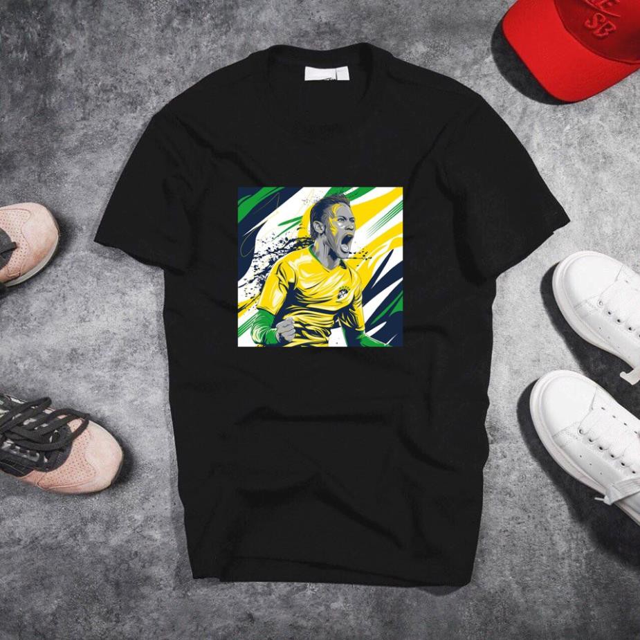 Áo Thun In Hình Neymar Mã 03 - Áo In Hình Cầu Thủ Bóng Đá