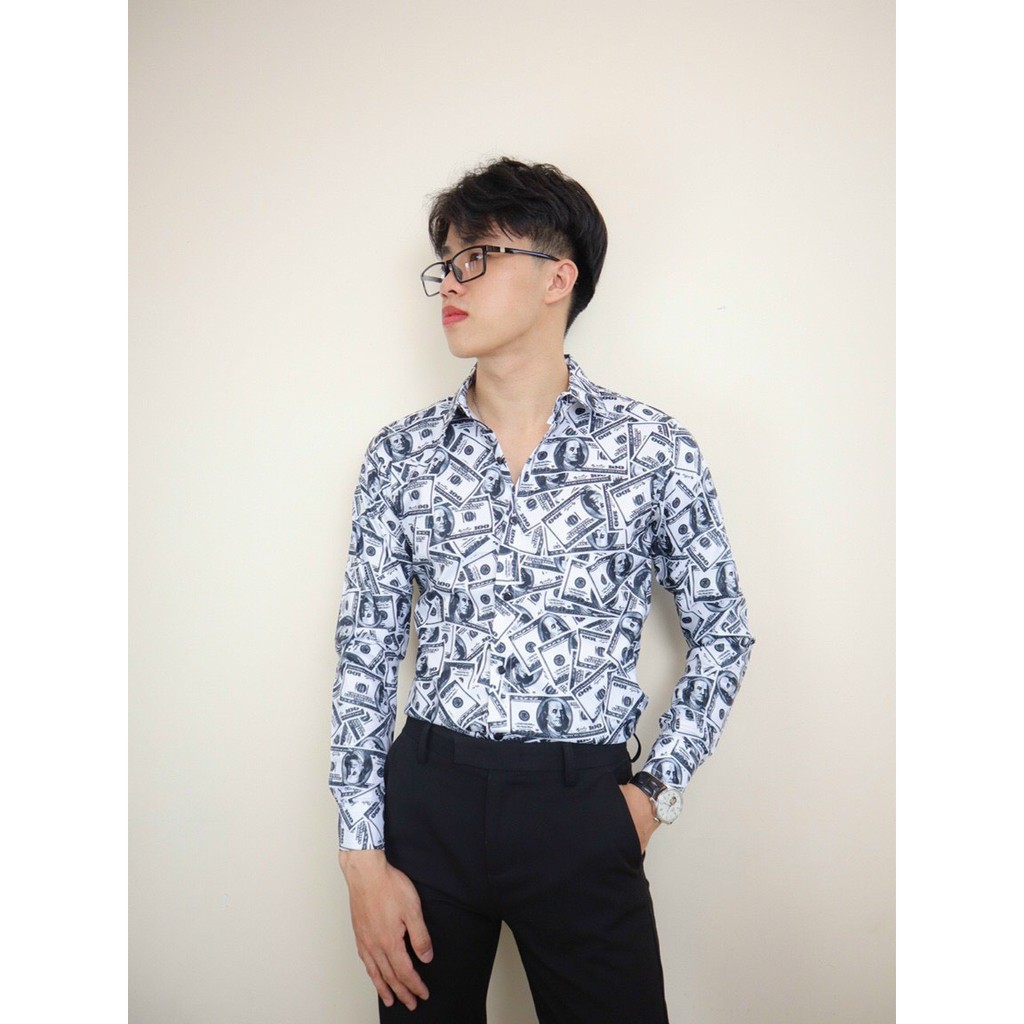 Áo Sơ Mi Nam 3D Dài Tay Cổ Vải Lụa Cao Cấp, Áo Sơmi Trắng Đen Dáng Ôm Form Body, Thanh Lịch, Tôn Dáng | BigBuy360 - bigbuy360.vn