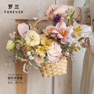 Giỏ đựng hoa thiết kế miệng tròn phối ren xinh xắn