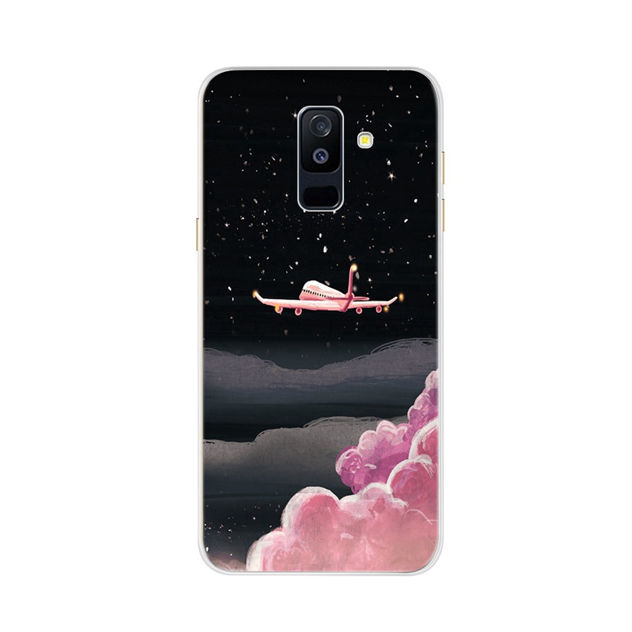 Ốp điện thoại TPU mềm họa tiết hoa hồng nhiều màu cho Samsung Galaxy A6 A6Plus A8 Plus A7 A9 2018