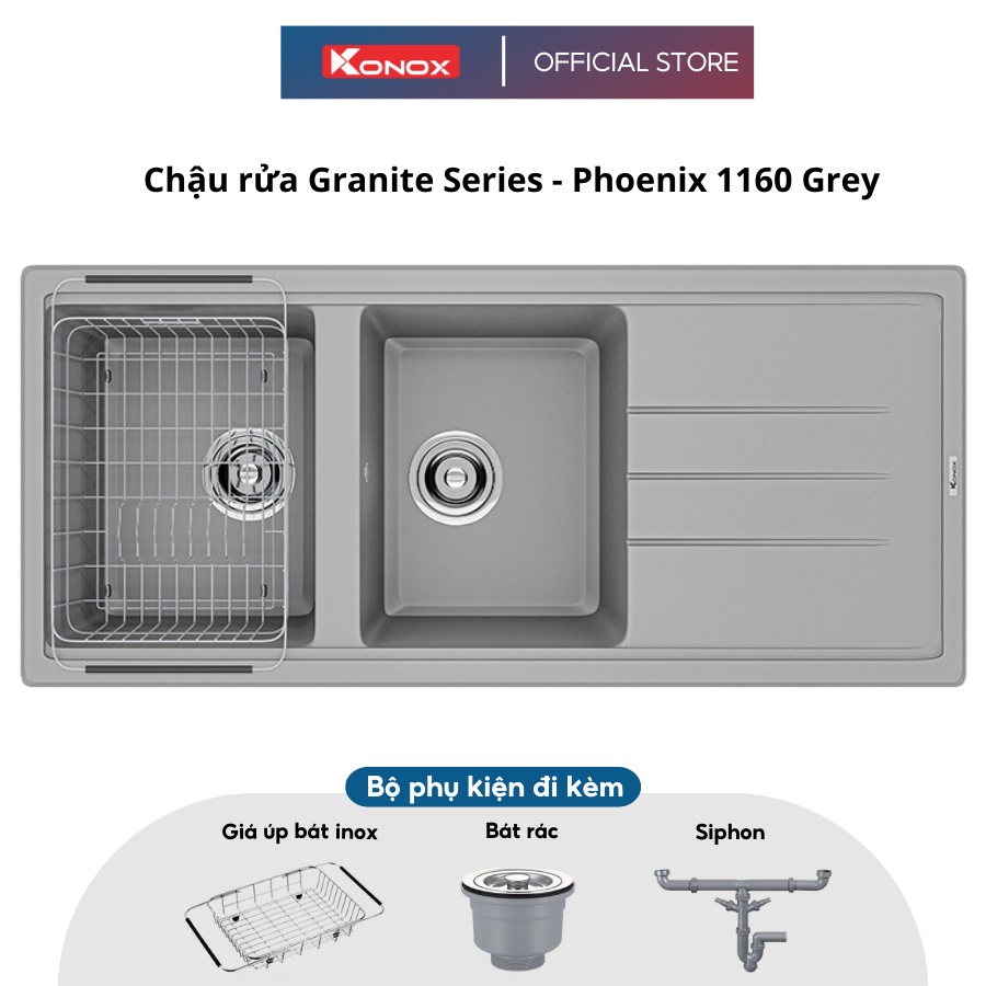 Chậu rửa bát đá KONOX Granite Sink Phoenix 1160