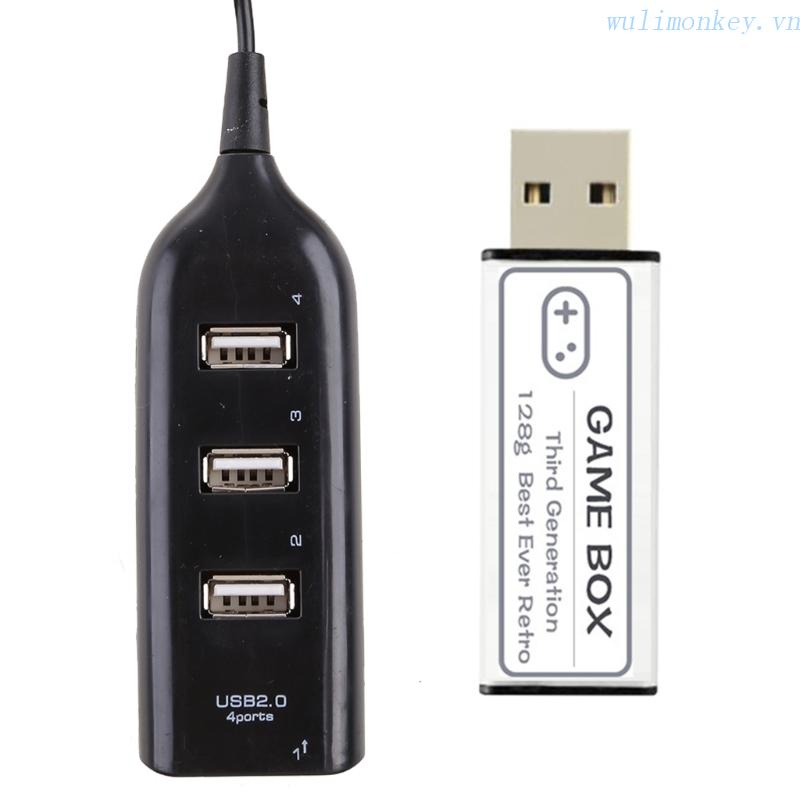 Ổ Đĩa Flash USB 128GB Với 4 Cổng USB 2.0 Hub Cho PS1 Mini Console
