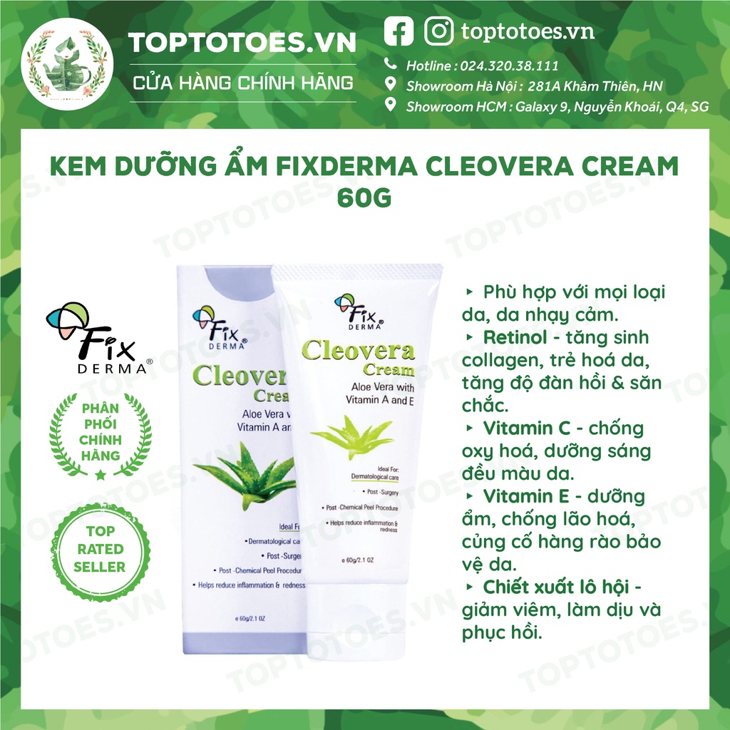 Kem dưỡng ẩm Fixderma Cleovera Cream 60g