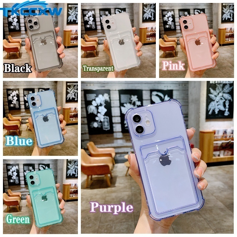 Ốp Điện Thoại Dẻo Trong Suốt Có Ngăn Đựng Thẻ Độc Đáo Chống Sốc Cho Huawei Mate 40 30 P50 P40 P30 Pro