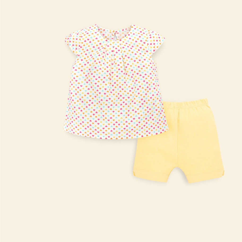 Bộ quần áo cộc tay chữ A bé gái Lullaby Poplin Summer 2020