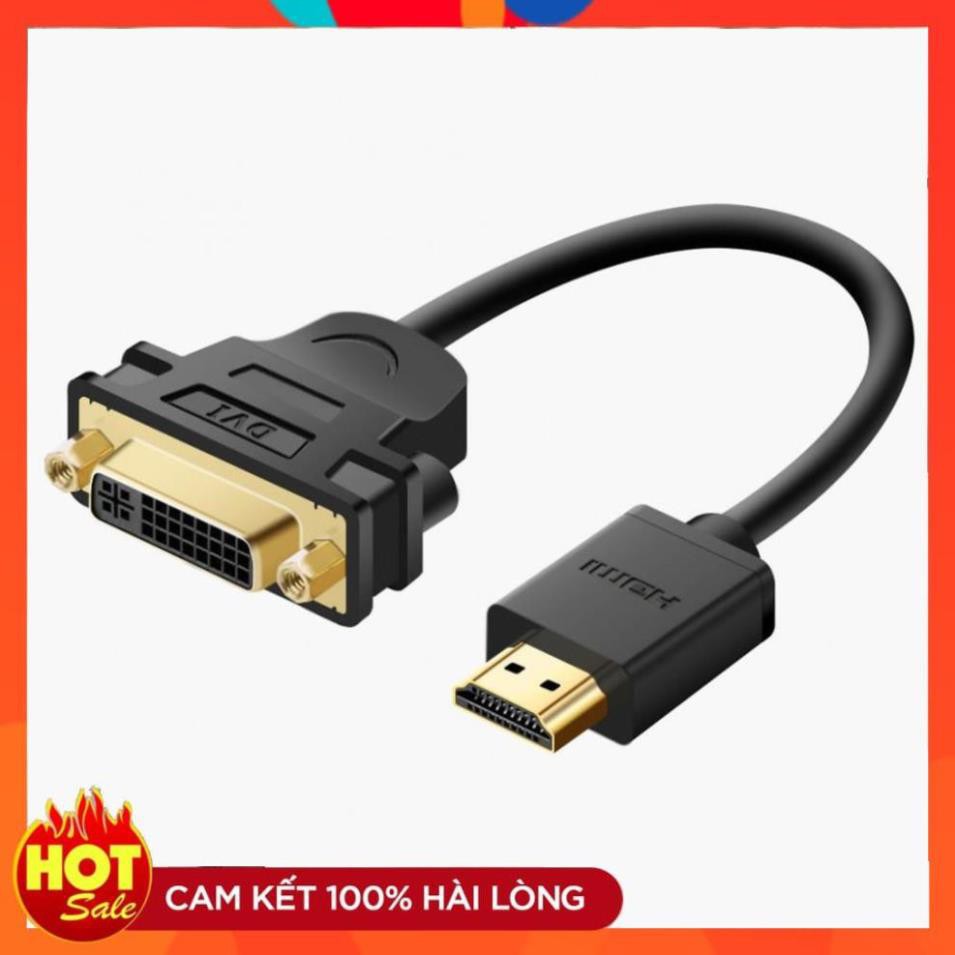 [Chính Hãng] Cáp chuyển đổi HDMI sang DVI- (cái) dài 20Cm UGREEN 20136 (màu đen) -bảo hành 18 tháng chính hãng