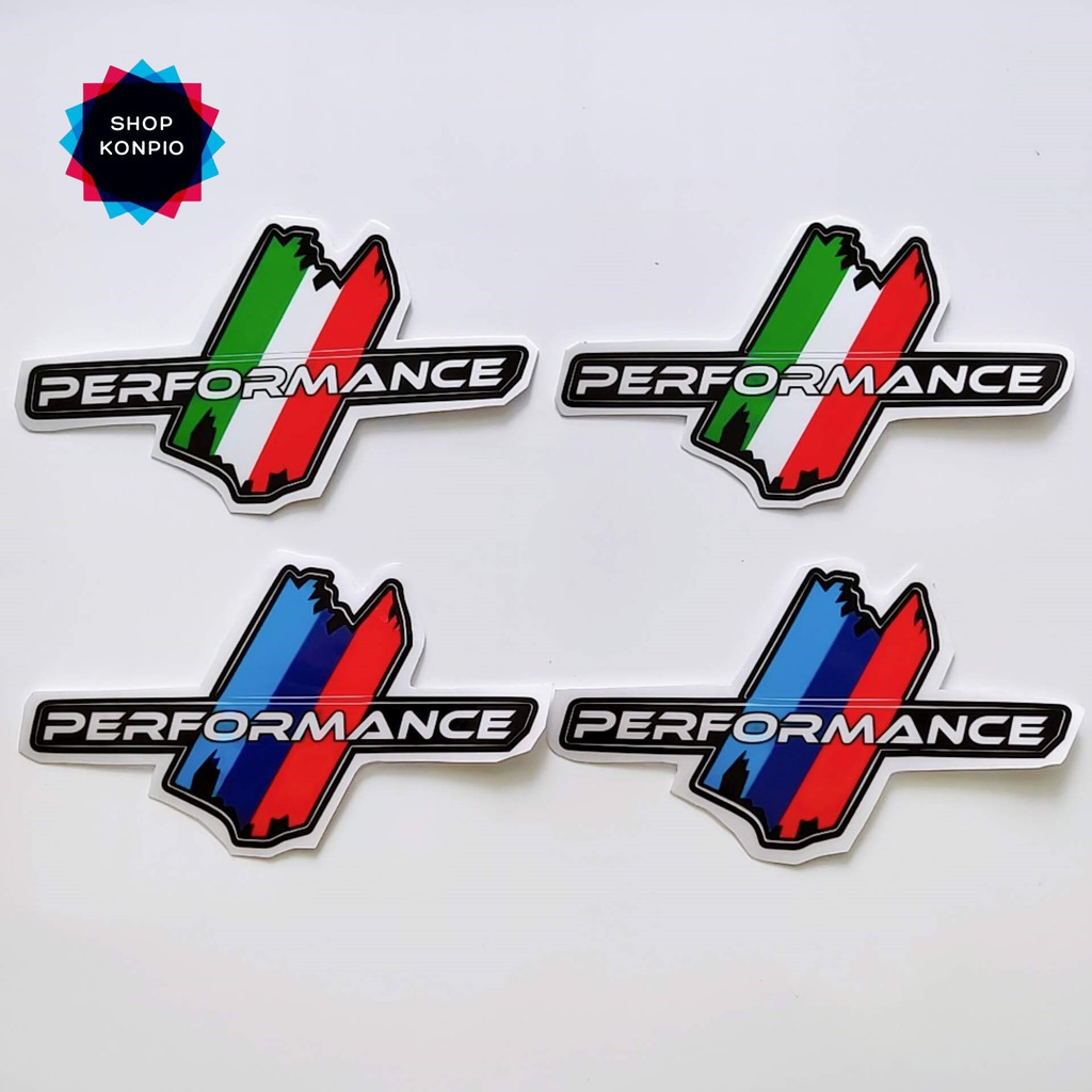 Cặp Tem Decal Cờ Italy Performance Chất Liệu PVC Cao Cấp Dán Xe, Nón Bảo Hiểm, Chống Thấm Nước, Chống Bay Màu