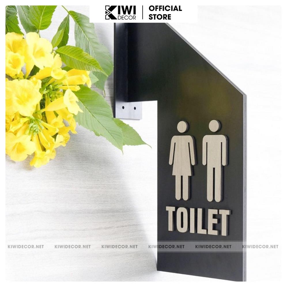 Bảng WC, Toilet Bằng Gỗ Vintage Decor - WC Nam Nữ - Restroom Chỉ hướng nhà vệ sinh