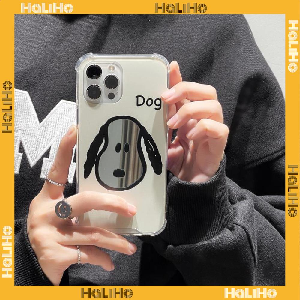 iPhone Case Acrylic HD Mirror Laser Airbag Shockproof Protection Camera Cute Puppy Simple Compatible For iPhone 11 iPhone 13 Pro Max iPhone 12 Pro Max iPhone 7 Plus iPhone xr xs