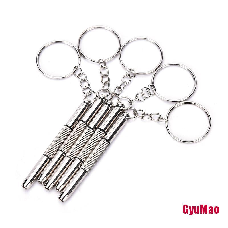 [GYMO] Bộ 5 Tua Vít Sửa Kính Râm Đồng Hồ 3 Trong 1 Mini Có Móc Khóa