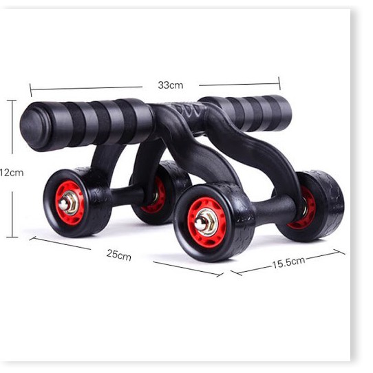 Con lăn tập bụng 4 bánh cao cấp, có miếng chặn , Máy tập cơ bụng con lăng bánh xe tập thể dục nam nữ