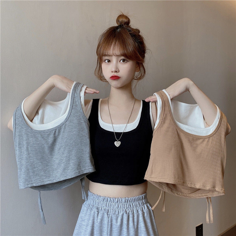 Áo Thun Lửng Cổ Yếm Phong Cách Hàn Quốc Dành Cho Nữ