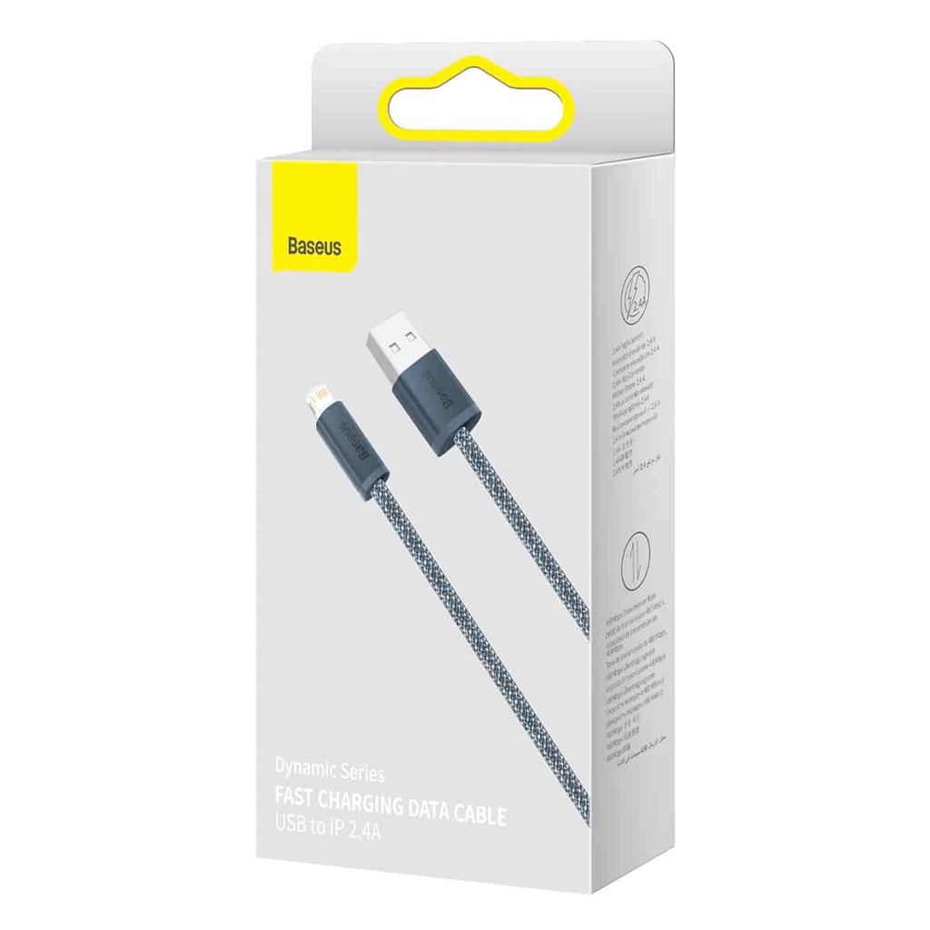 Dây sạc ip 2.4a Baseus dài 1m 2m DNA4 bọc dù dùng cho 7 8 xsmax 11 12pro