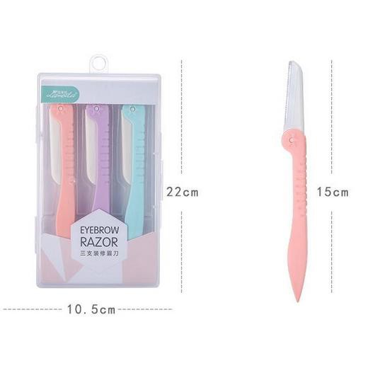 Bộ 3 Dao Cạo, Tỉa Chân Mày Gấp Gọn Lameila Eyebrow Razor