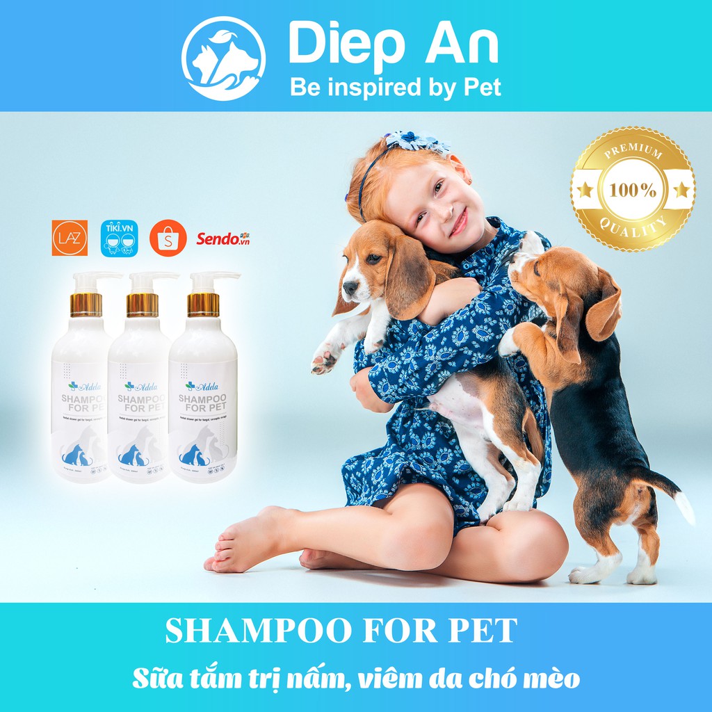 Sữa tắm dưỡng lông Shampoo For Pet hỗ trợ phòng và trị nấm, ve, ghẻ, bọ chét, viêm da cho chó mèo