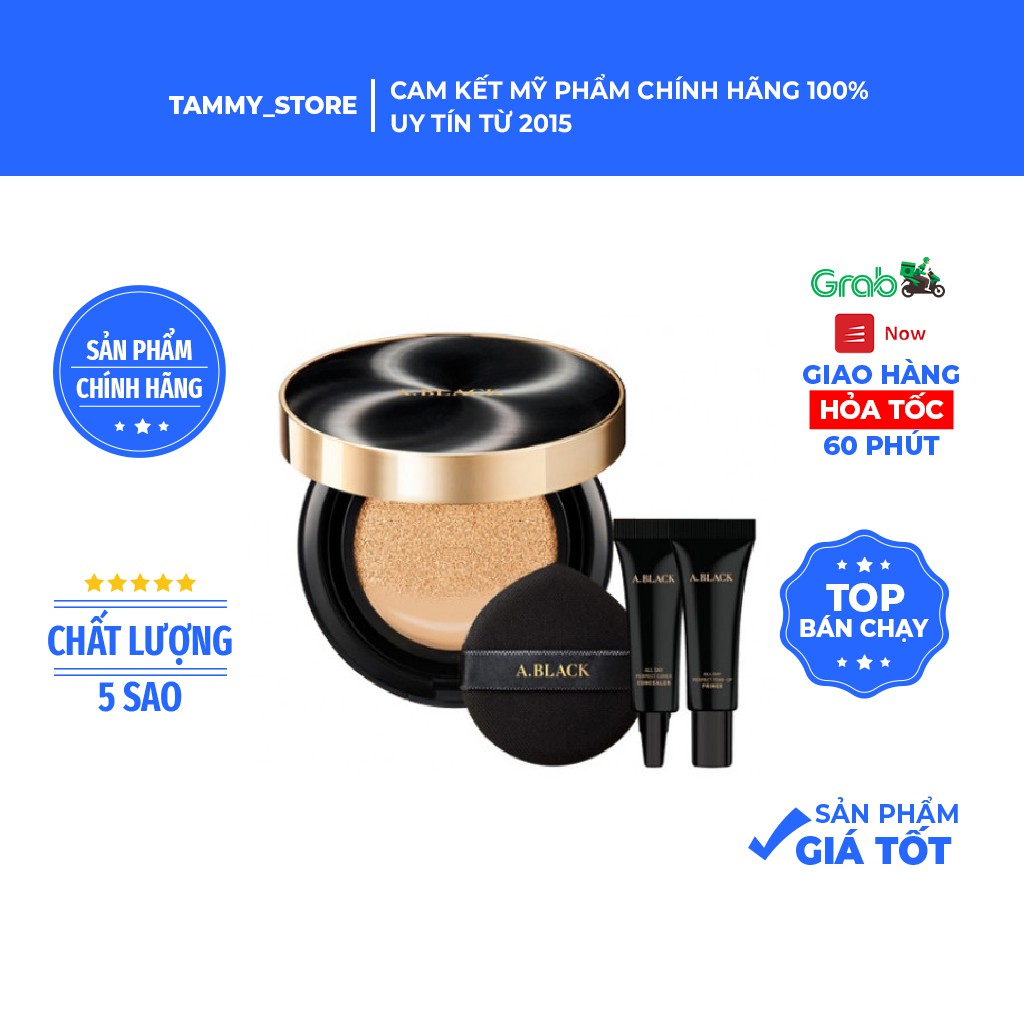 Set phấn nước All Day Perfect Cover A.back Clio (1 phấn nước + 1 kem lót + 1 che khuyết điểm)