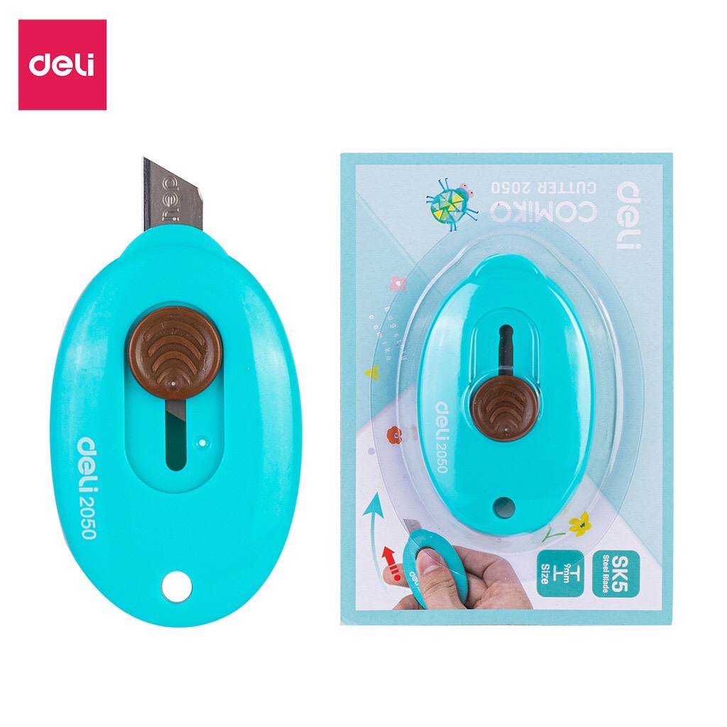Dao rọc giấy cute Deli cao cấp E2050 35mm nhiều màu - Dao rọc giấy mini MIYABI STORE