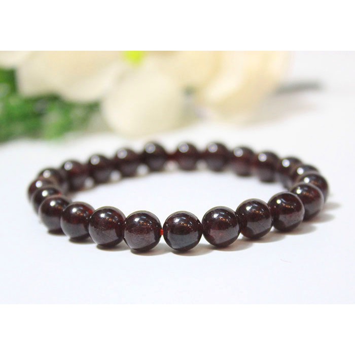 Vòng tay phong thủy đá thạch ngọc lựu Garnet 6ly - 23hạt