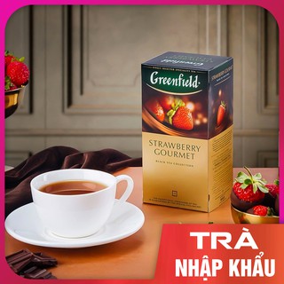 Trà nhập khẩu nga - trà thảo mộc greenfield strawberry vị dâu - hsd: 24 tháng