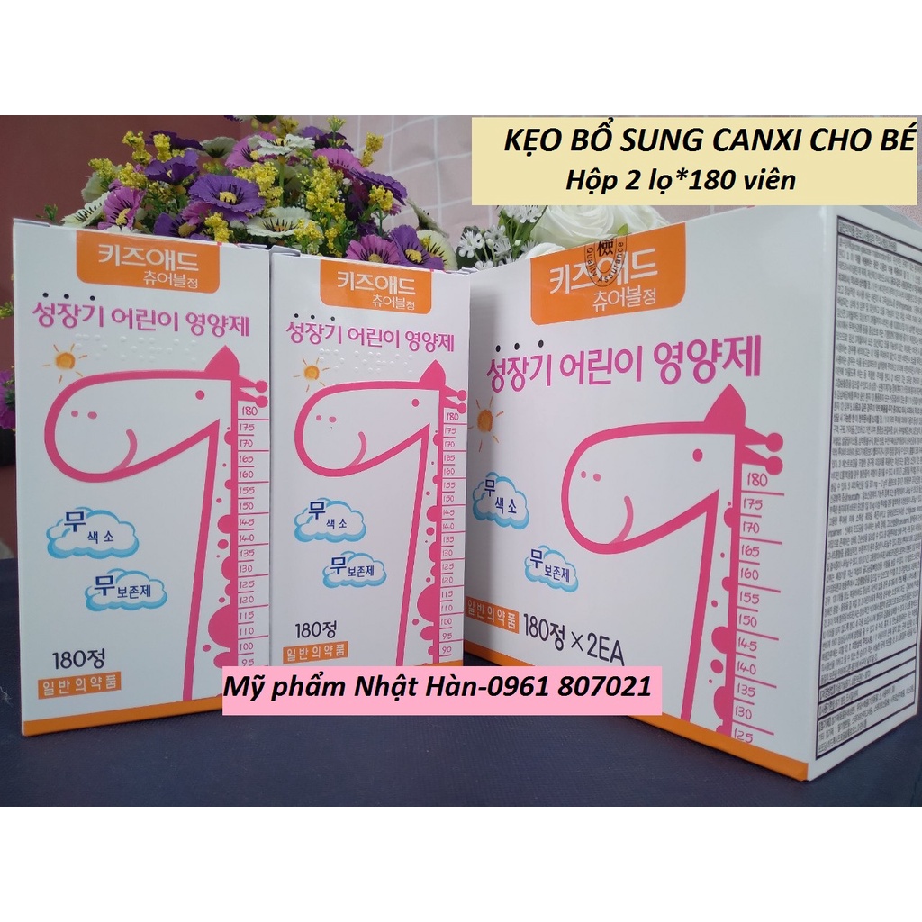 [Mã GROSALE1 giảm 8% đơn 500K] Kẹo viên Canxi hươu cao cổ Hàn Quốc lọ 180 viên