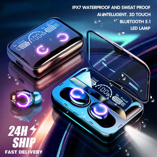 F9 Tai nghe không dây Bluetooth TWS 9D chất lượng âm thanh nổi trung thực Kiểm soát giảm tiếng ồn với micrô