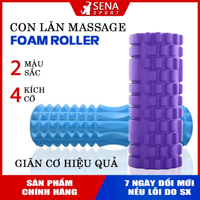 Con Lăn Massage Giãn Cơ, Foam Roller phục hồi cơ sau tập Gym, Fitness, Yoga