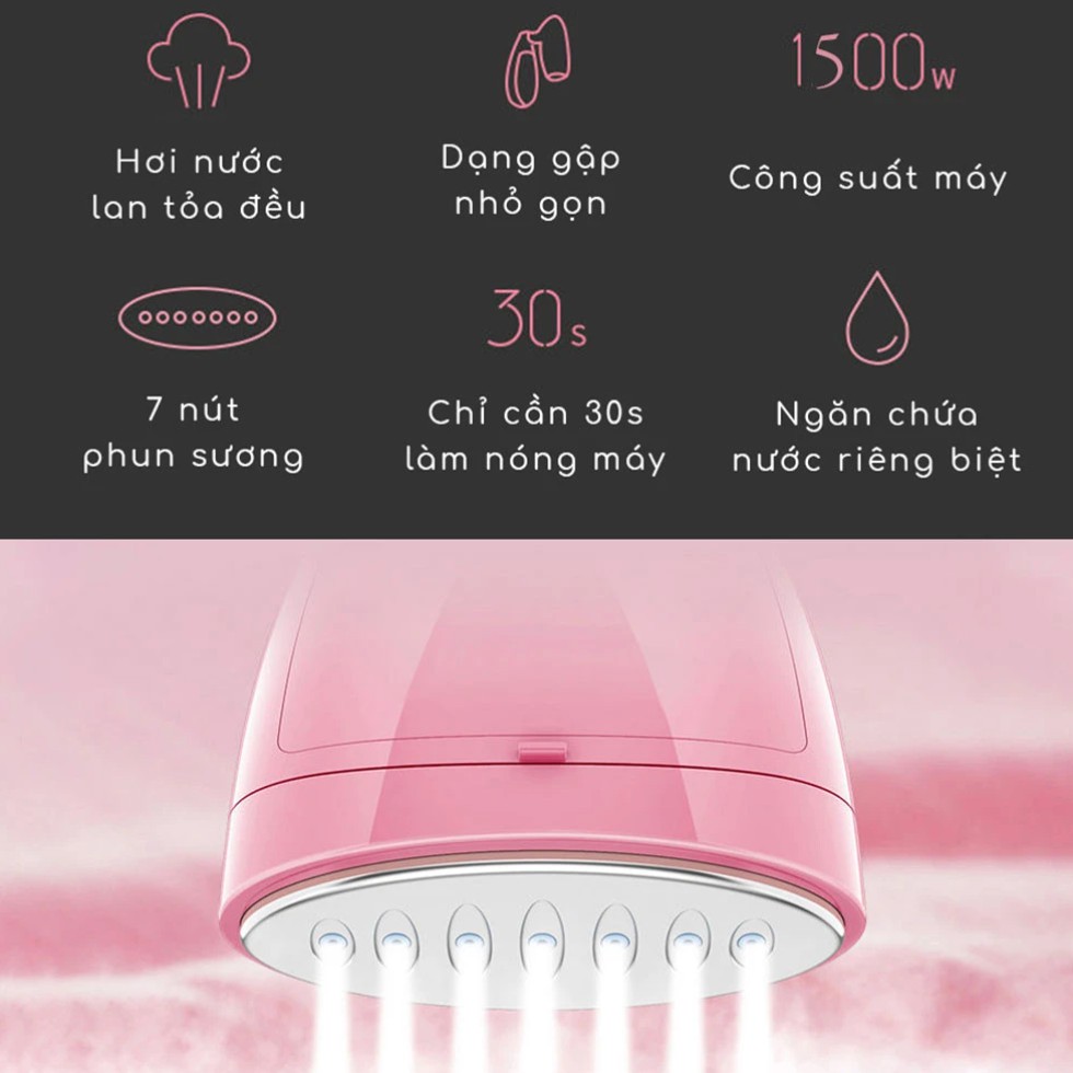 BÀN ỦI HƠI NƯỚC CẦM TAY XẾP GỌN 1500W