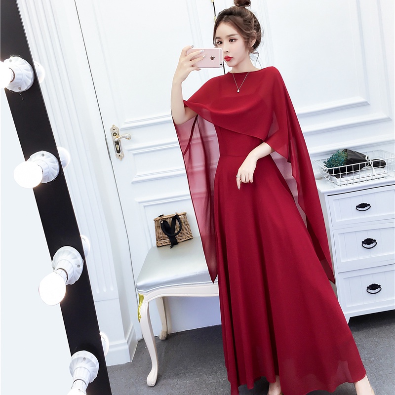 Set Đầm Voan Dáng Dài + Áo Khoác Ngoài Thời Trang Thanh Lịch Cho Nữ