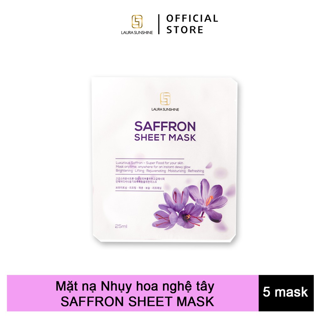 Bộ sản phẩm trắng hồng rạng rỡ Sữa rửa mặt Nhuỵ hoa Nghệ tây 120ml & Mặt nạ Nhuỵ hoa Nghệ tây hộp - 5 miếng 25ml