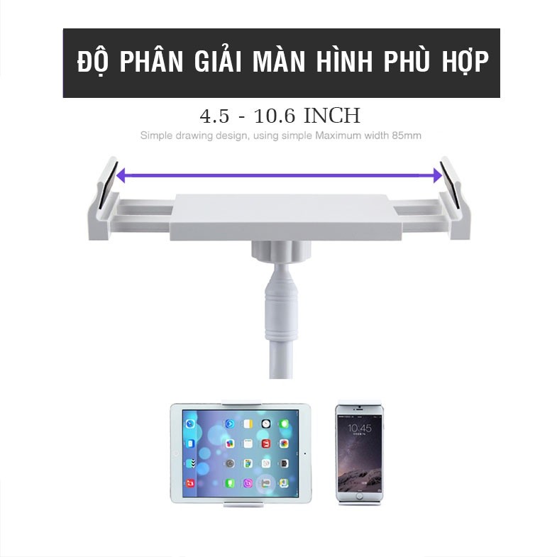 Giá đỡ điện thoại ipad - Tặng giá đỡ để bàn và đầu kẹp