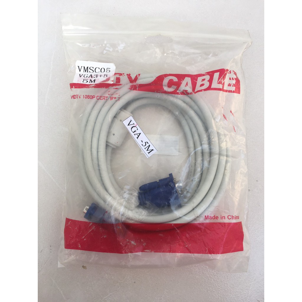 Cáp VGA 5m KingMaster VMS5 FullHD sắc nét - Chính hãng