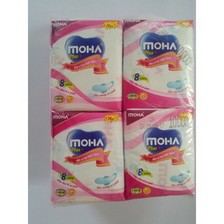 Combo 8 gói băng vệ sinh Moha Plus siêu mỏng có cánh