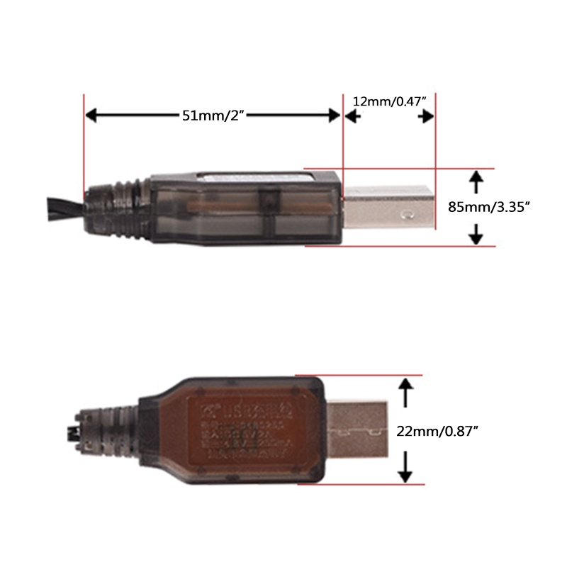 Cục Sạc USB 9.6V 200mA Với Đầu Nối SM-2P NiMH NiCD RC Cho Đồ Chơi Điều Khiển Từ Xa