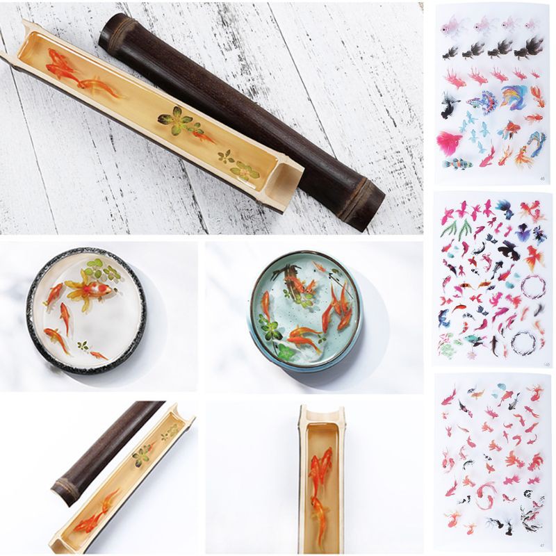 Miếng dán họa tiết hoa/ phong cảnh/ động vật đầy màu sắc làm đồ trang sức nhựa epoxy thủ công/ trang trí ốp điện thoại