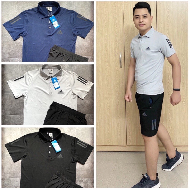 [SALE Hàng loại 1] Bộ thể thao nam, bộ adidas nam cao cấp vải lỗ kim thông hơi co giãn 4 chiều | BigBuy360 - bigbuy360.vn