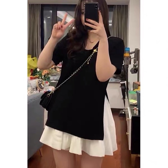 Áo phông chất cotton + chân váy thể thao dành cho bigsize·